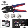 Other Vehicle Tools Wire Crim Tool Set Ratchet Terminal Crimper 4 Pcs Interchangeable Dies Fit For Heat Shrink Connectors 0.5-6.0Mm²/ Dhqhm