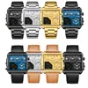 Montres-bracelets BOAMIGO 2022 Top hommes montres Sport carré 3 fuseau horaire grand grand quartz cuir mâle montre pour étanche