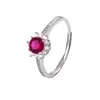 Wedding Rings Women Jewelry Ruby Female 925 Sterling Silver Sunflower Zircon Diamond Engagement JewelryGifts