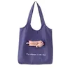 Evening Bags Canvas Tote Bag With Inside Pocket Simple Shoulder For Work Travel Washable Grocery Shopping Letter & Doll