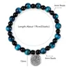 Strand Natural Tiger Eye Obsidian Beads Armband Män Reiki Lotus om Pendant Mala Armband Bangle For Women Yoga Healing Soul Jewelry