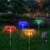 Solar -Glasfaser -Leuchten im Freien Gartenlicht im Freien 7 Farben wasserdichte Blumenqualle -Feuerwerk für Patio Pathway Dekor