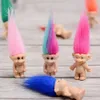 The New Kawaii Colorful Hair Troll Doll Plush Toy Family Members Mofa Mini Doll PVC Car Decoration Wholesale