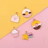 Charms 10st/Lot Donut Envelope Star Cake Emamel Fashion Jewelry Earring Armband DIY Making Gold Color