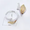 Hoop oorbellen lanyika koper calla lelie oorring micro pave zirkon voor vrouwen bruiloft banket alledaagse mode klassiekers sieraden