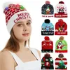 LED Glow Berretto decorativo natalizio Cappelli per feste natalizie Pupazzo di neve Alce Albero di Natale con cappello lavorato a maglia Cappello natalizio per maglieria T9I002115