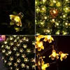 الأوتار LED في الهواء الطلق مصباح شمسي مصباح الأضواء 50 LEDS Fairy Holiday Christmas حفلة عيد الميلاد ديكور حديقة الإضاءة المائية