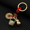 Keychains Messing Kürbisschlüsselkäse Red Seil Schlüsselbundwagenzubehör leicht zu tragen
