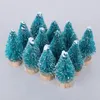 Weihnachtsdekoration, 12 Stück, Mini-Baum, Sisal, Seide, Zeder – Dekoration, klein, blau, grün, weiß, Weihnachtstasche