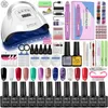 Kits d'art d'ongle Ensemble de manucure avec kit de gel d'extension de sèche-lampe à LED UV Vernis semi-permanent Outils de perceuse électrique portables77842894079185