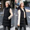 Femmes Gilets Femmes Gilet Veste Vers Le Bas Coton Gilet Automne Hiver Veste À Capuche Long Manteau Sans Manches Lâche Femme Gilet Neige Porter 221010