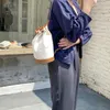 Abendtaschen 2022 Koreanische Stil Tasche Handtasche Mode Zylinder Schulter Große Kapazität Retro Kordelzug Tragbare Eimer Flut