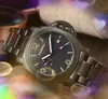 최고 모델 남성 Big Lumious Dial Watch Stopwatch 45mm 스테인리스 스틸 벨트 패션 캐주얼 클럭맨 자동 날짜 고급 쿼츠 시간 연례 폭발 선물 선물 손목 시계