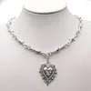 Anhänger Halsketten Gothic Vintage Sacred Heart Charm Halskette für Frauen Mode Pagan Hexe Schmuck Geschenk Persönlichkeit Dornen Kette Engel