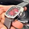 Herren-Armbanduhr aus der Recraft-Serie mit Automatikaufzug aus Leder für den Freizeitgebrauch, Luxusuhren mit Lederarmband, wasserabweisende Day-Date-Armbanduhr für Herren