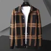 Men's Sweaters England Style Personality Stripes Pocket Men Cardigan Fashion Brand Autumn Designer Spliced Color Knit Jacket G221010