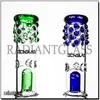 Hookah "Blue Enchantress" Spring Percolator Bong Two Style Thick Glass Bongs for Smoke