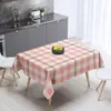 Tovaglia Plaid Geometrica Ornage Marrone Caffè Rettangolare Per Soggiorno Tovaglia Impermeabile Antimacchia Cucina