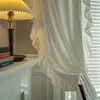 Cortina Nodic Window Princess estilo dupla camada lótus valance para as cortinas da sala de estar de luxo