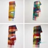 Shawls Scarf Fashion Long Student Bib Warm Shawl Rainbow Thick Lattice Tassel