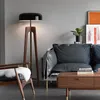 Vloerlampen statief ontwerp massief houten led woonkamer slaapkamer studeert sofa zijkant decoratieve verticale lamp