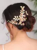Headpieces Vintage Gold Hair Comb and Pins Wedding Rhinestones Huvudbonad Tillbeh￶r f￶r Noble Women Bridal Fascinator