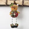 Christmas Decorations Tree Pendant Lattice Santa Claus Ornaments Window Decoration Cartoon Little Doll Holiday Festival Supplies