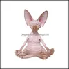 Objets décoratifs Figurines Décorations Objets et statues Fantaisie Bouddha Chat Statue Méditation Sphinx Drop Livraison 2022 Accueil G Dhf1N