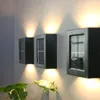 Lampada da parete a LED IP65 impermeabile per interni ed esterni applique da parete a energia solare a forma di cubo a LED da giardino per portico, decorazioni per la casa