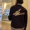 22SS Designer Baseball Jacket Осенняя измельченная шерстяная вышива