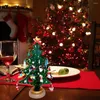 زينة عيد الميلاد مجموعة شجرة خشبية مع 20 خلفية ملحقات زخرفية صغيرة للحفلة