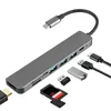 Nav 7 i 1 multiport aluminiumlegering HD USB till 4K 30Hz multimedia gränssnitt Ethernet -adapter