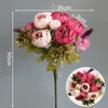 Faux Floral Greenery 1bunch Европейский искусственный пиони цветы шелковые фальшивые цветы Свадебная вечеринка дома