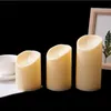 Pacote de velas de 3 controle remoto wick moving liderado por velas sem chamas piscando velas pilares operadas por bateria com chama realista 221010