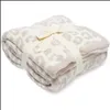 Coperte Coperte Mezza lana di pecora Coperta lavorata a maglia Leopardo Peluche 236H Consegna goccia 2022 Tessili per giardino domestico Otqgy