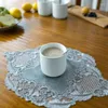 Table Mats European-style Velvet Embroidery Oval High-end Placemat Dining Bedroom Study Coffee Mat Banquet Wedding Decoration