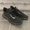 Sport-stylish gebreide stof mannen sneakers schoenen in reliëf rubberen driehoek loper trainers wit zwart mesh adem leer casual wandelen EU38-46