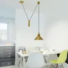 Pendant Lamps Modern LED Lights With Golden Metal Lampshade For Living Room Adjustable Lamp Restaurant Dining Lighting