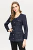 1058 XL 2022 Milan piste automne veste femme Tweed bouton à manches longues col rond manteau mode vêtements femmes yy