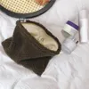 Sacs à cosmétiques Vintage en laine d'agneau, couleur unie, étui de rangement de maquillage pour femmes, pochette de beauté de voyage, organisateur de produits de toilette, pochette