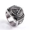 Titanium Edelstahl Silber Past Master Masonic Ring Juwel einzigartige Design für Männer Retro Punk Freimaurer Ring Mason Persönlichkeit Schmuck Schmuck