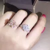 Trouwringen Wyjzy delicate rozentype ring voor vrouwen ingelegd met hoogwaardige zirkon dames prachtig gedragen sieraden klassieke jubileum