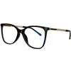 Nouvelle mode carré papillon lunettes cadre femmes 3441 planche légère en métal fullrim 54-18-145 jambe en cuir de perle artificielle pour lunettes de prescription étui complet