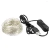 Cordes LED fée lumières fil de cuivre chaîne 12M vacances lampe extérieure guirlande pour arbre de noël décoration de fête de mariage