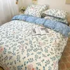 Bedding sets Cute Bear Set Girls Boys Kids Single Double Size Flat Sheet Duvet Cover Pillowcase Bed Linens White Blue Home Textile 221010