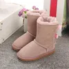 Boots Trendy Snow shoes For Children Mid Calf Booties Unisex Toddlers Genuine Leather Winter Footwear Sold Bottes shoes fashion 21-35