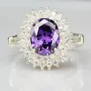 Bröllopsringar Yayi Fashion Women's Jewelry Ring Purple CZ Silver Color Engagement Party Gift