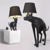 Table Lamps Postmodern Minimalist Black Abajur Dog LED Desk Lamp Light Fixture Bedroom Ac90-260v Resin Standing Reading Home