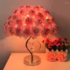 Floor Lamps European Table Lamp Rose Flower LED Night Light Bedside Home Wedding Party Decor Atmosphere Sleep Lighting