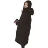 Femmes Down Hooded Ladies Coat Long Coats Parka Oversize Color Jacket Mid-long Women Winter Thick